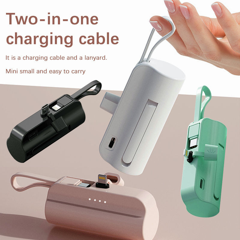 サムネイル： 10000mAh Mini Power Bank With Fast Wireless Charging and Embedded Cable For Day 