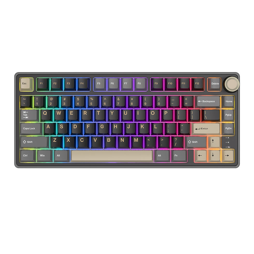 Thumbnail: RK R75 Brazilian Portuguese Mechanical Keyboard 81 Keys Gasket RGB Backlit Hot-s
