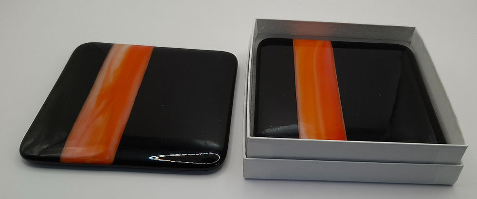 Thumbnail: Orange and Black Coaster Set of 2