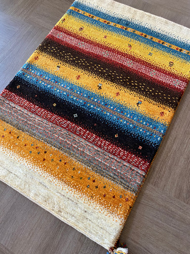 ギャッベ ペルシャ絨毯 120x80cm 玄関マット 手織り ラグ 絨毯
