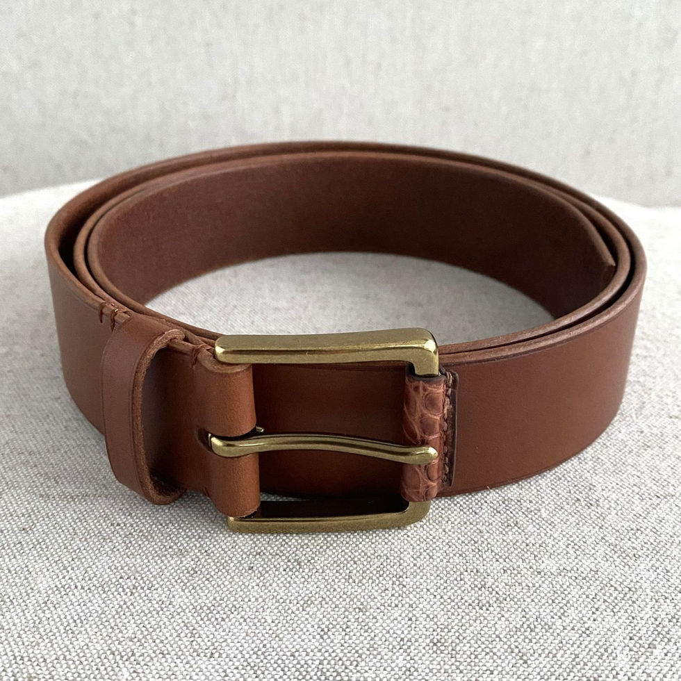 Ceinture homme en cuir pleine fleur marron, largeur 35 mm, fabrication artisanale