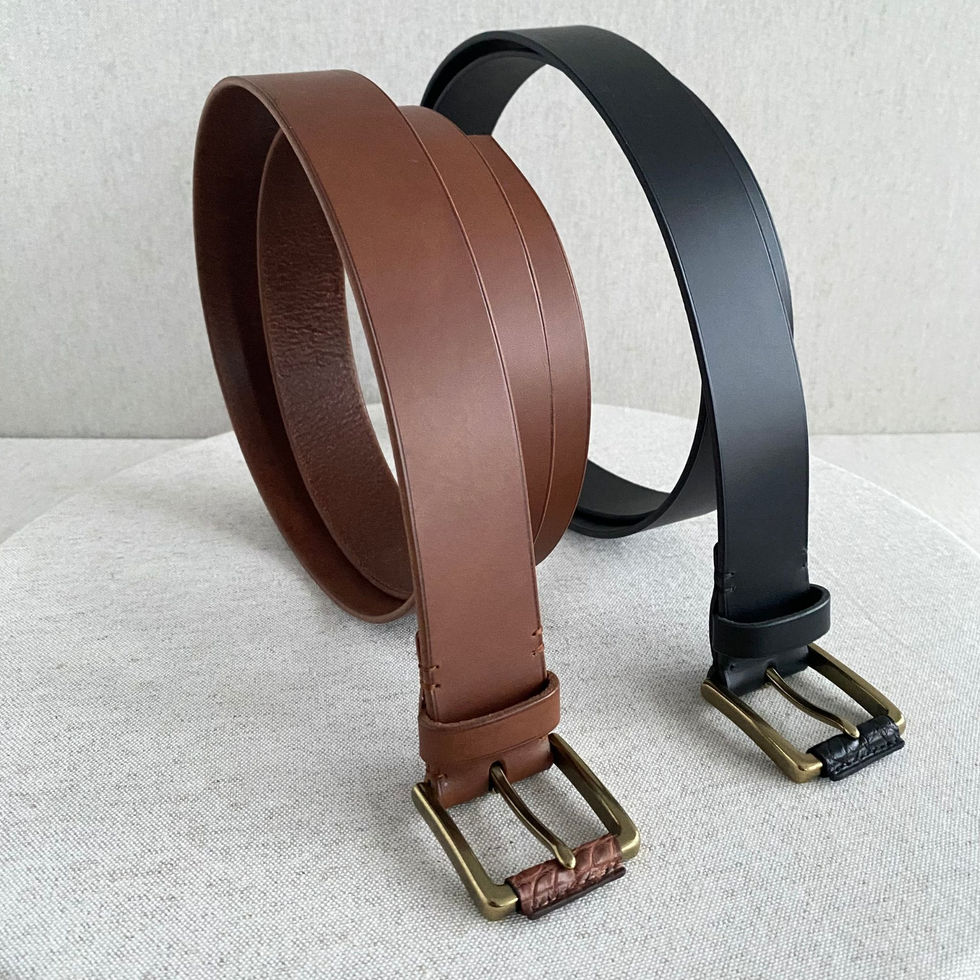 Ceinture homme en cuir sur mesure 35 mm, fabrication artisanale dans un atelier parisien