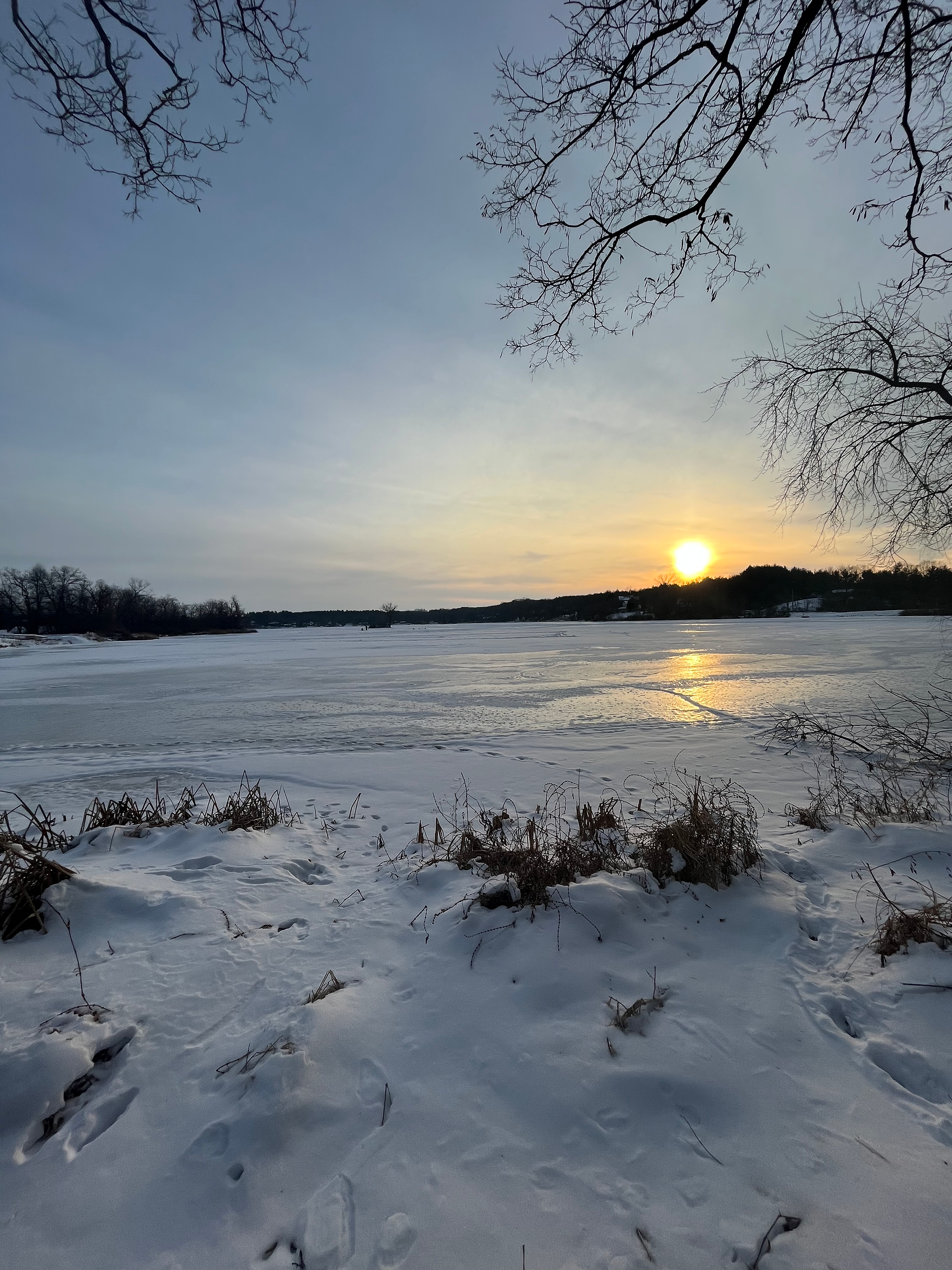 sunset over whitewater lake whitewater wisconsin