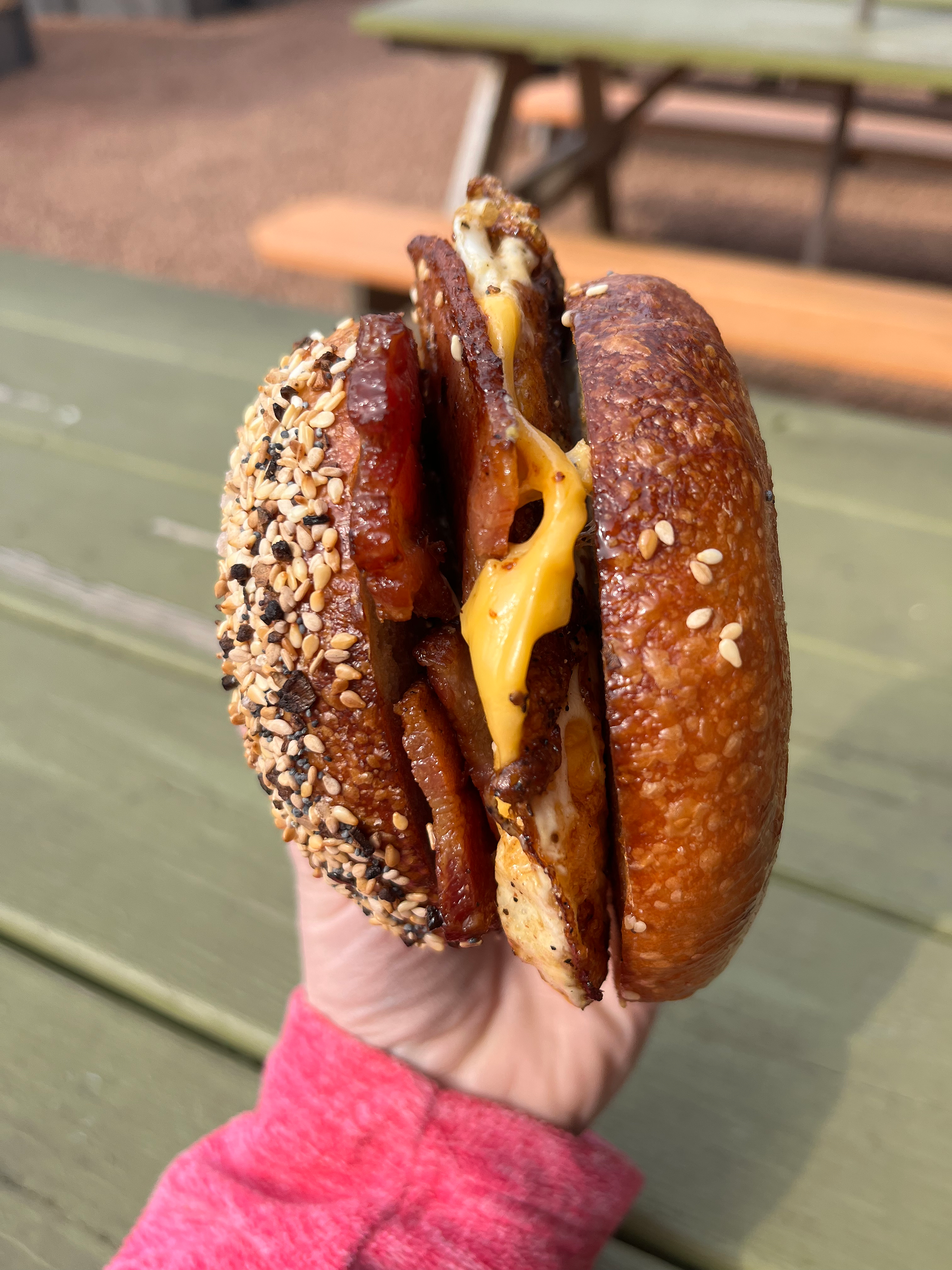 bacon egg and cheese sandwich rubys bagels milwaukee