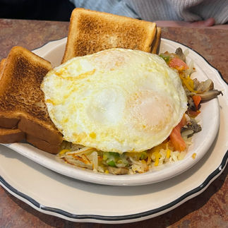 breakfast skillet at jessica's diner in whitewater wisconsin