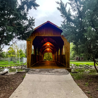 covered bridge at lakeside park in fond du lac wisconsin
