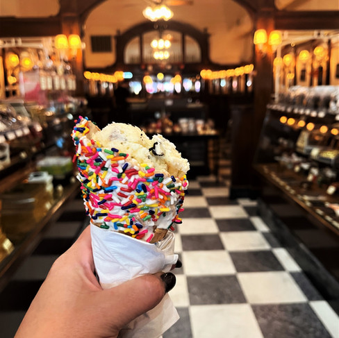 ice cream cone at beernsten's in manitowoc wisconsin