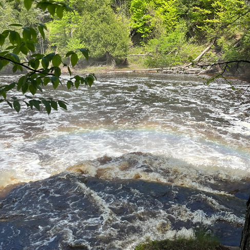 Rainbow at Manido Falls Northern Michigan 