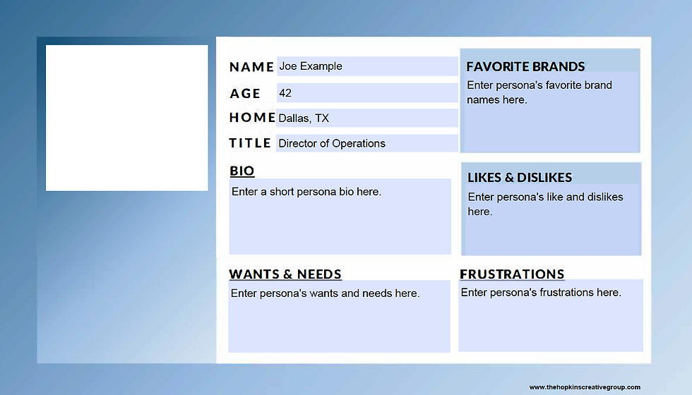 Download our complimentary buyer persona template below