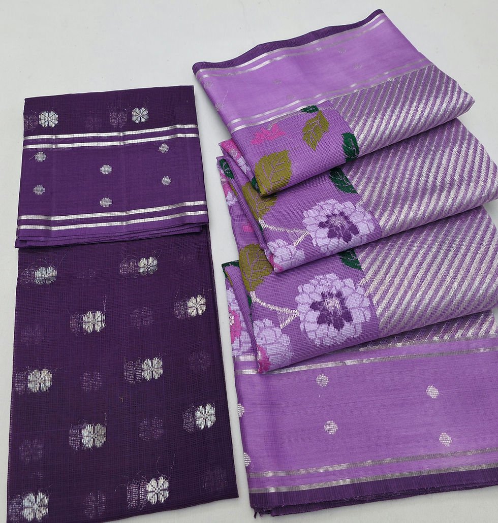 Lavender Silver-Zari Kota Silk Saree