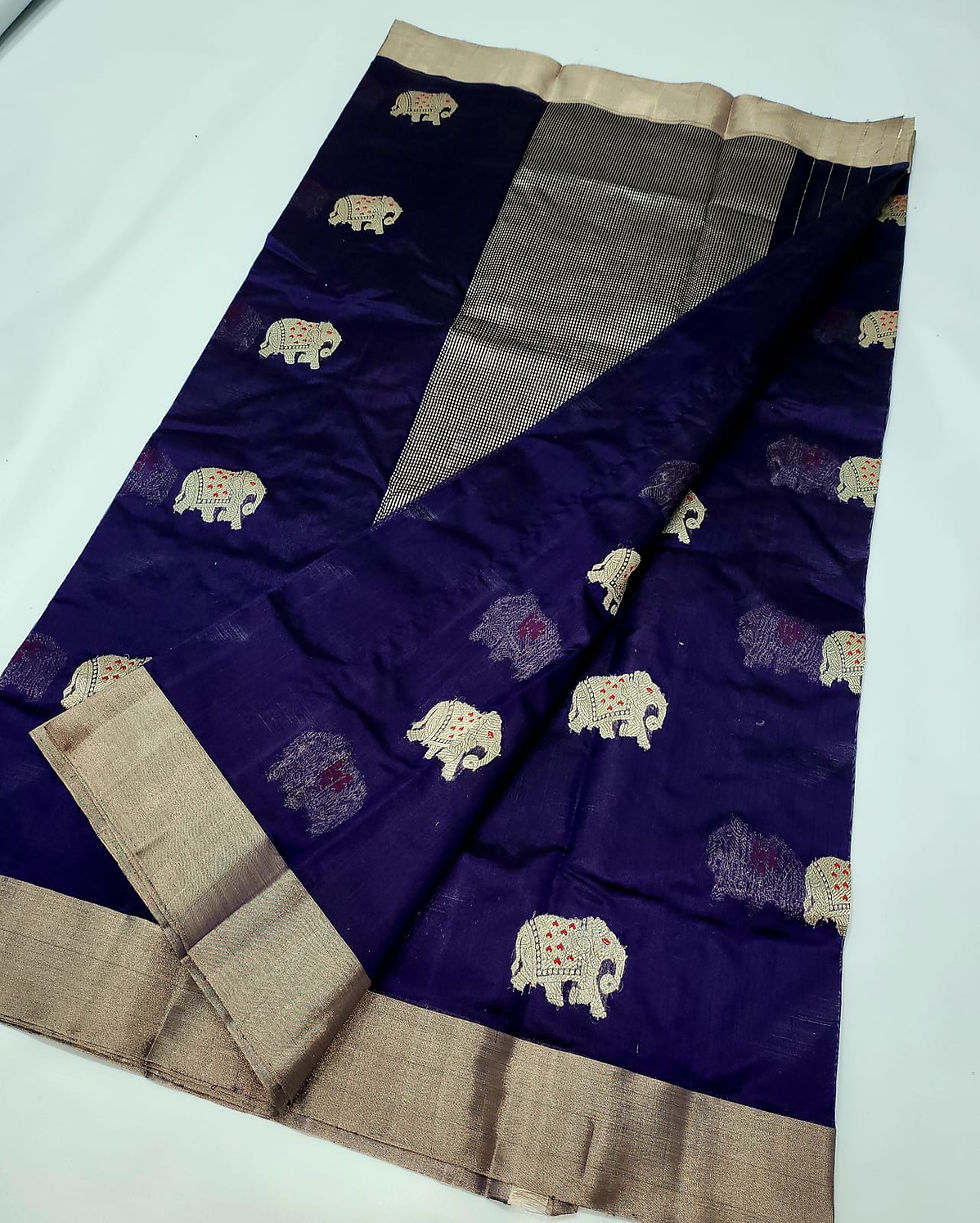 Midnight Majesty Chanderi Silk Saree