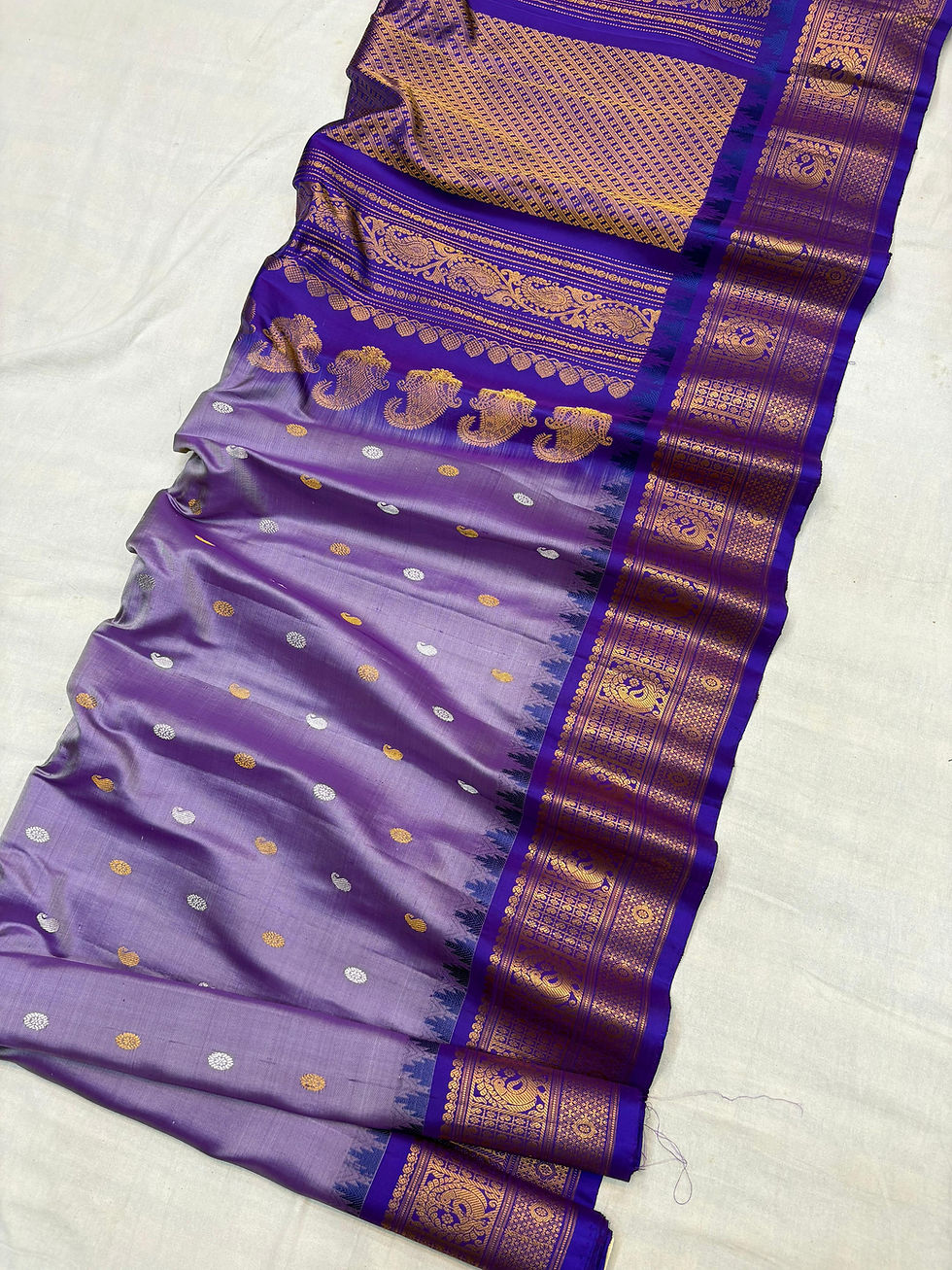 Gadwal Pattu Saree Lavender Royal