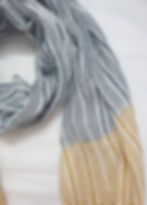 Thumbnail: Linen Hand Block Printed Dark Navy Stripes Stole