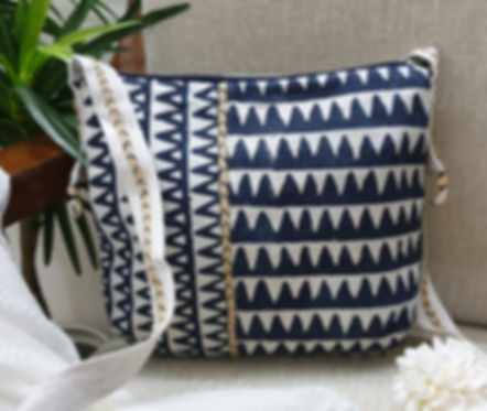 Linen Hand Block Printed Sling Bag
