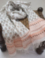 Thumbnail: Linen Hand Block Printed Floral Print Stole