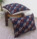 Thumbnail: Cotton Diamond Block Printed Kantha work Cushion Cover