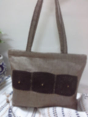 Handloomed Silk Tote Bag with Crochet work