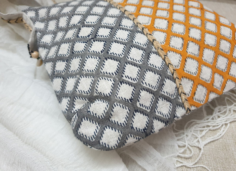 Thumbnail: Linen Hand Block Printed Sling Bag