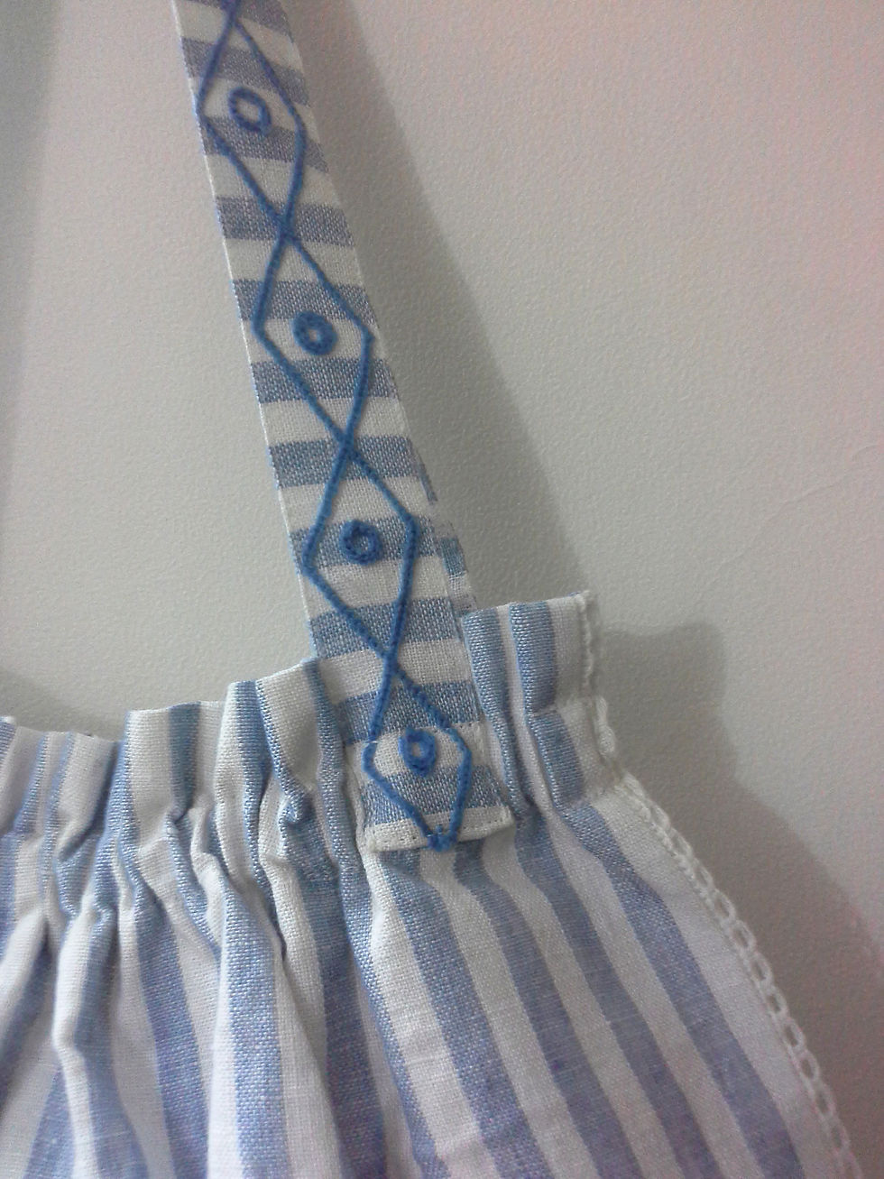 Thumbnail: Cotton Sky Blue Stripes Tote Bag