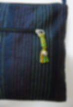 Thumbnail: Black Cotton Sling Bag with multi color embroidery