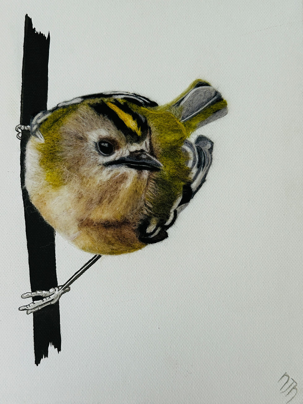 Goldcrest Wool Painting