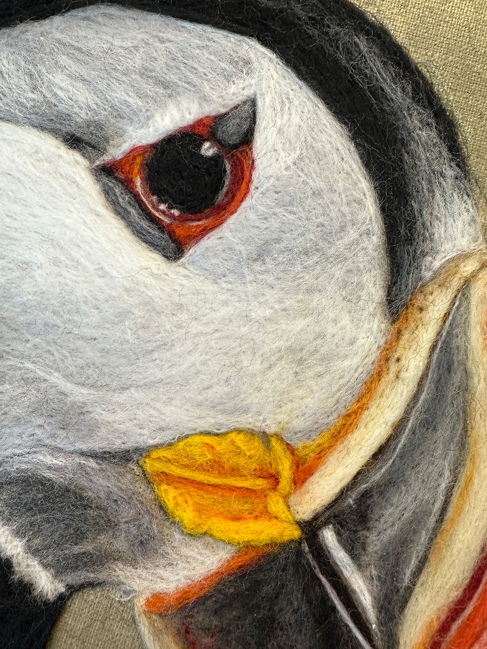 Thumbnail: Puffin Head Wool Painting