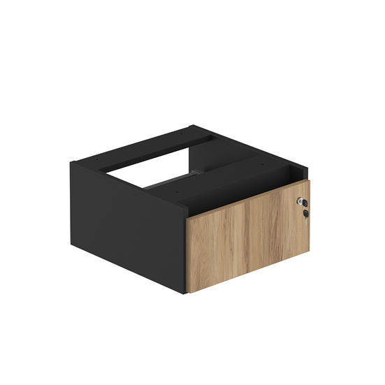 Mesa auxiliar com gaveta: apoio para pé, painel prata