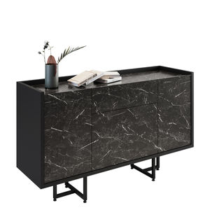 Aparador moderno com design em mármore preto