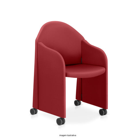 Cadeira vermelha com rodinhas, design moderno para escritório