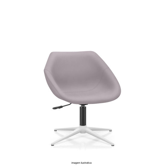 Cadeira giratória estofada cinza claro