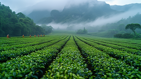 benbu12321333_ultra_realistic_wide_shot_of_an_organic_tea_plant_cfdfe7fe-d95b-4582-8db9-5d