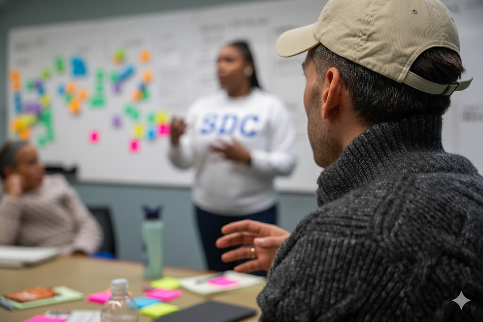 facilitator engaging in board training