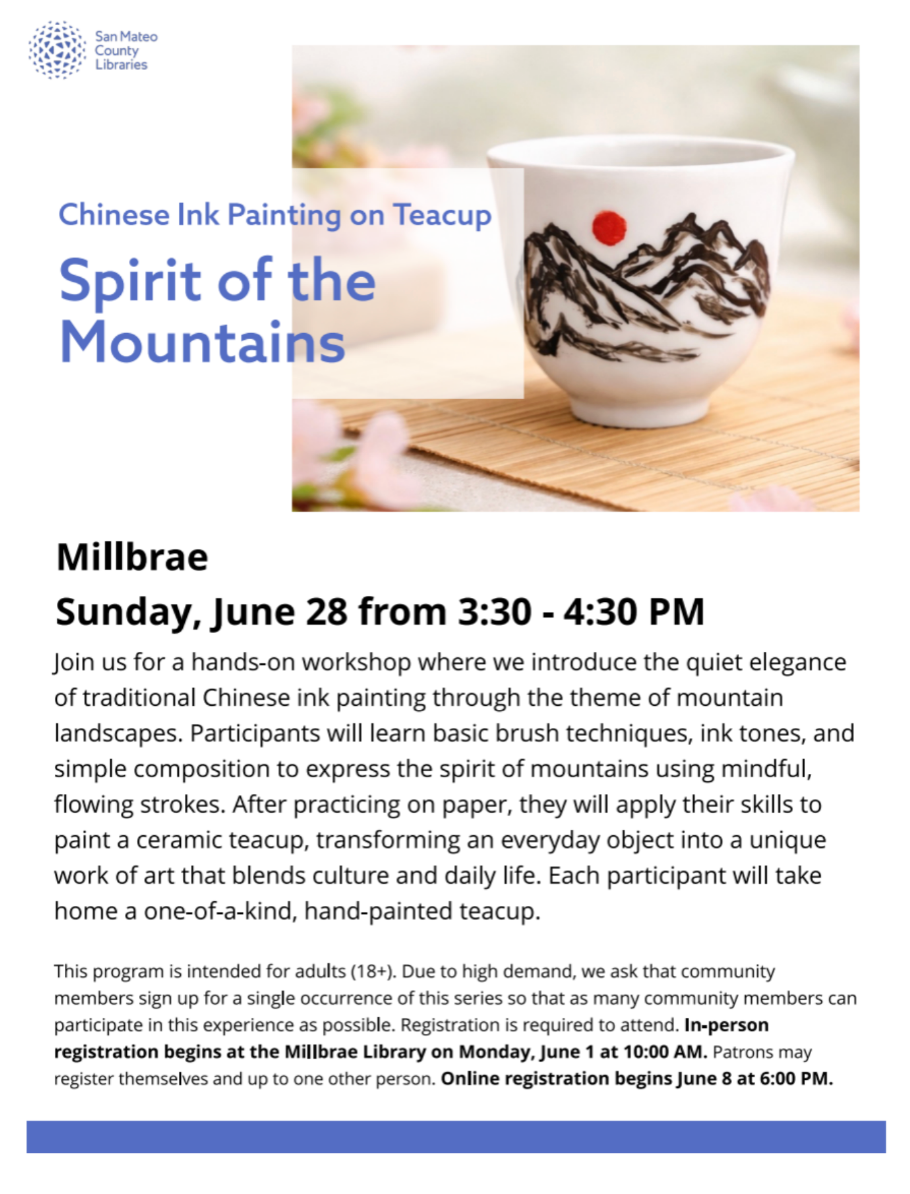 Chinese Ink Painting on Teacup Spirit of the Mountains
