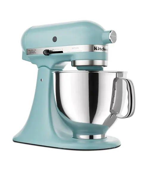 KitchenAid Artisan Series stand mixer in Mineral Water color 3D rendering for e-commerce