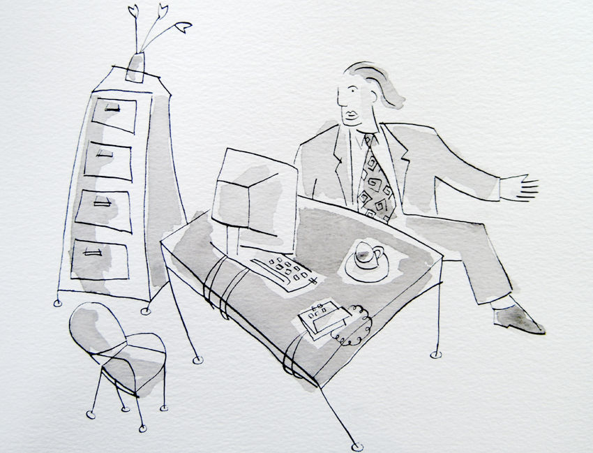 Ink line and wash office