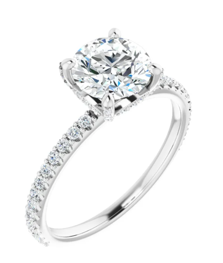Thumbnail: Hidden Halo Thin Engagement Ring