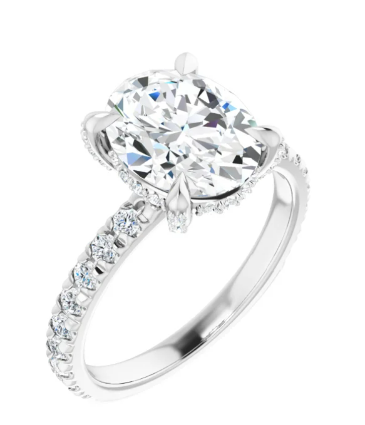 Thumbnail: Hidden Halo Diamond Accented Engagement Ring