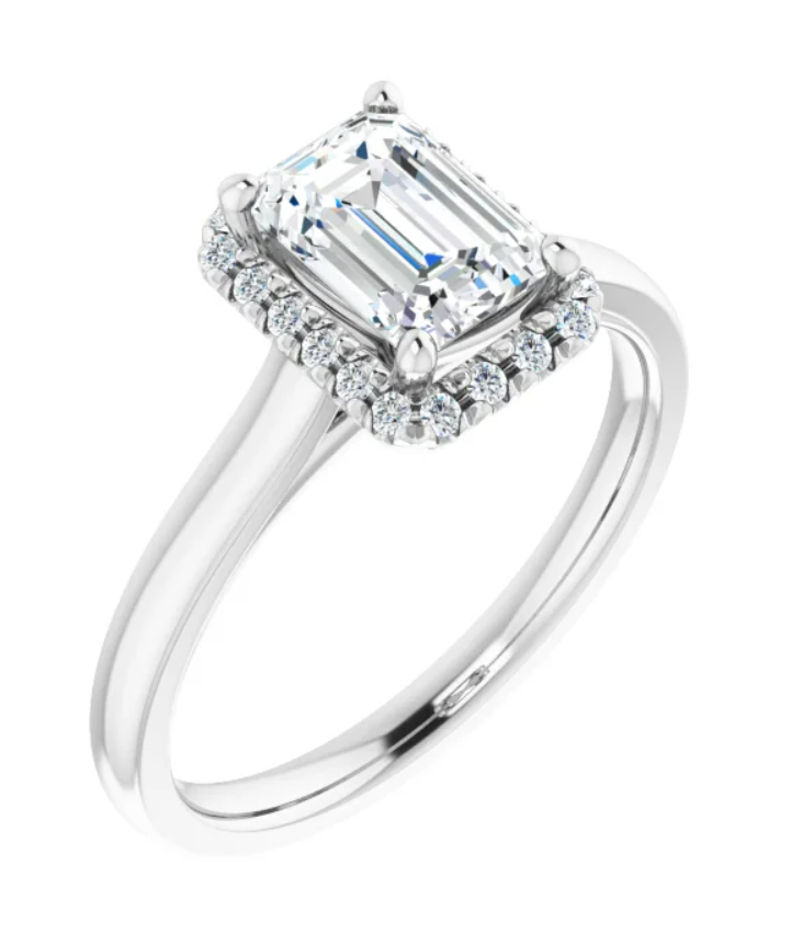 Thumbnail: Halo Cathedral Engagement Ring