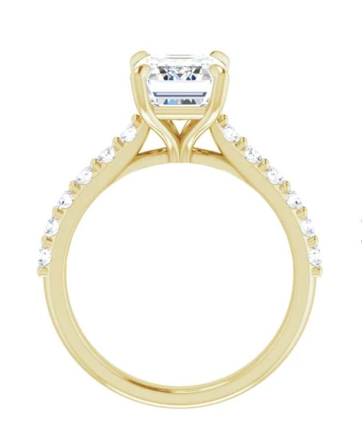 Thumbnail: Cathedral Style Diamond Accented Engagement Ring
