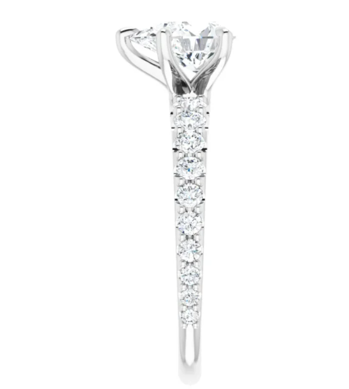 Thumbnail: Tapered Diamond Accented Engagement Ring