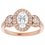Thumbnail: 3 Stone Halo Engagement Ring