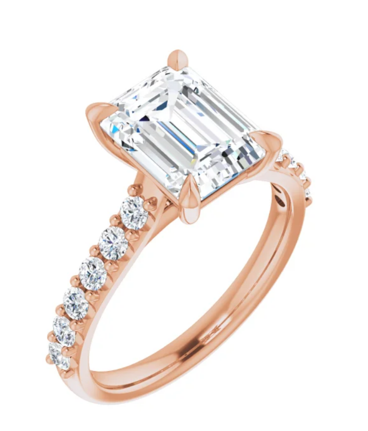 Thumbnail: Cathedral Style Diamond Accented Engagement Ring