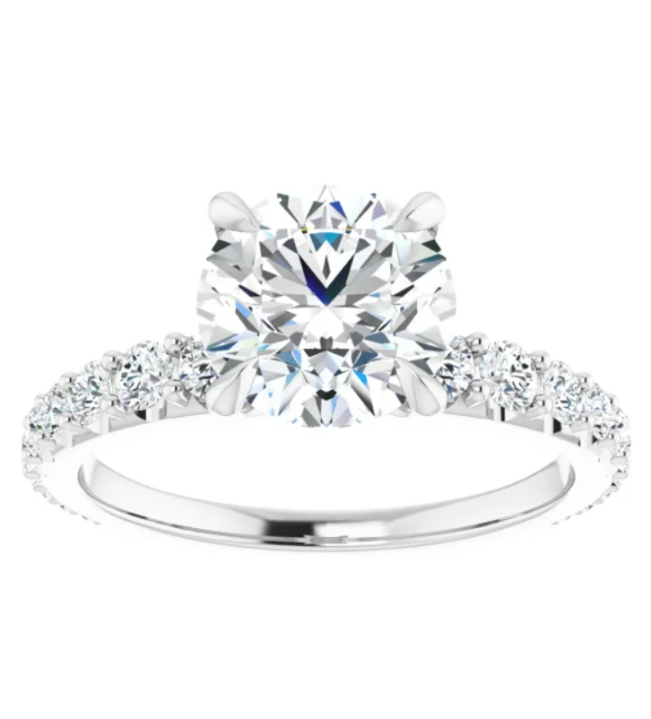 Tapered Diamond Accented Engagement Ring