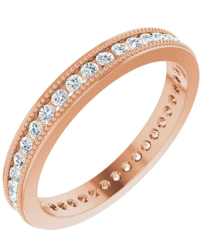 Thumbnail: Channel set milgrain eternity band
