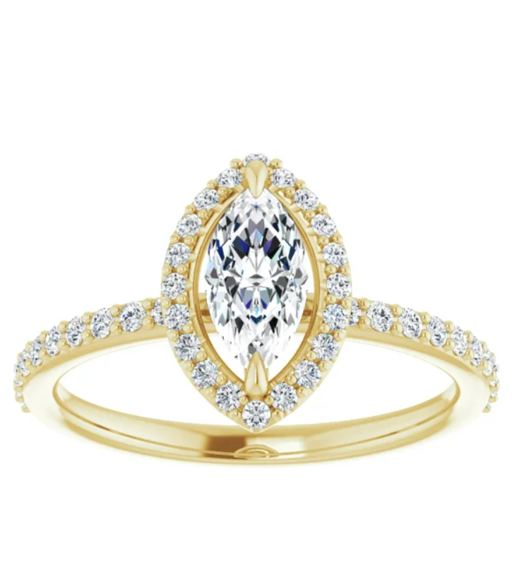 Thumbnail: Halo Thin Bad Engagement Ring