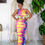Thumbnail: Pink Splash Long Maxi Dress