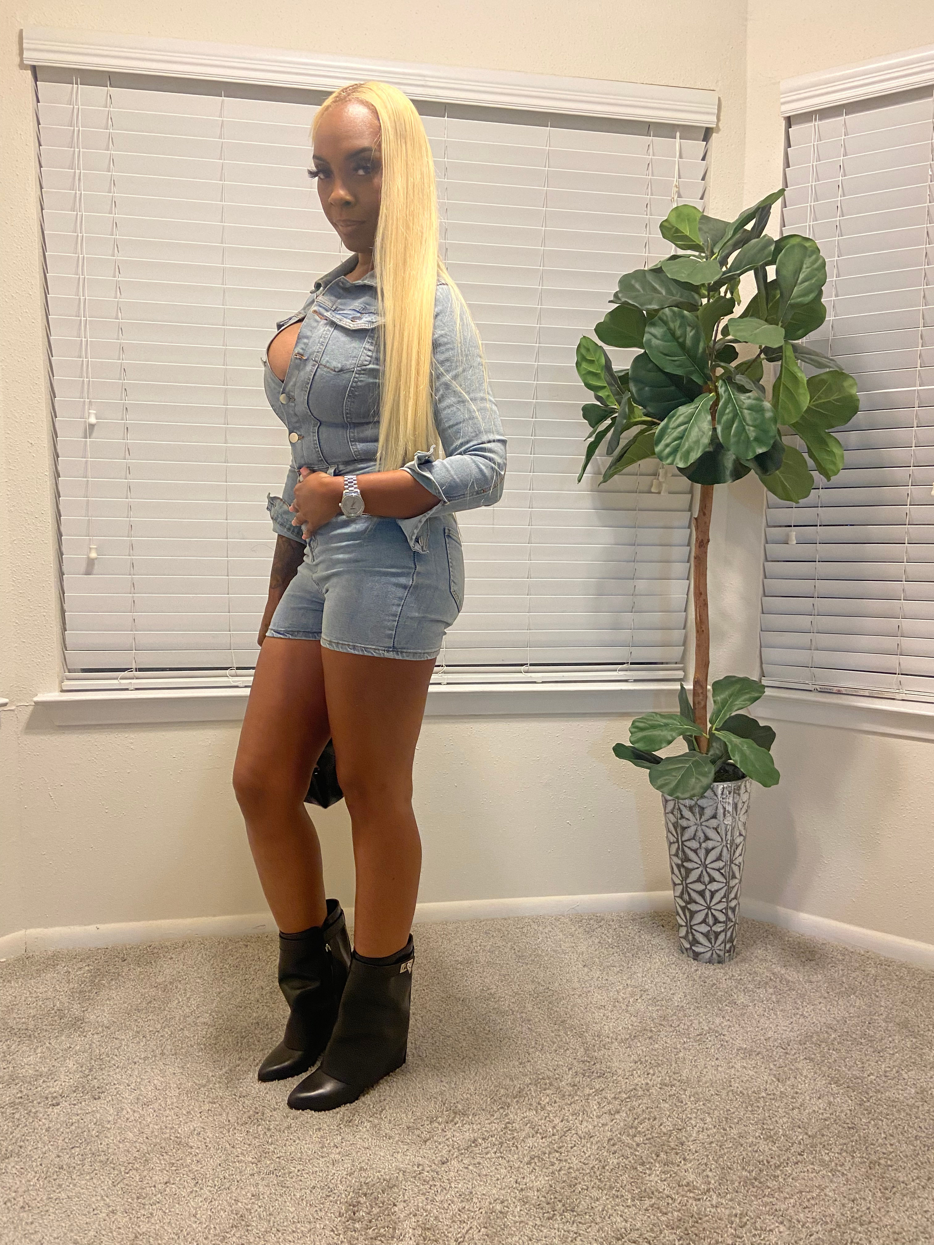 Lite Denim Long Sleeve Romper