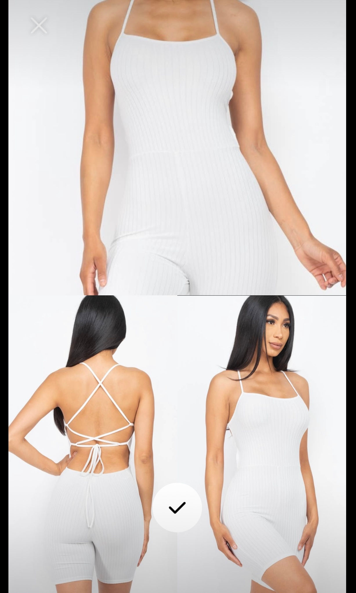Crisscross Back Romper White