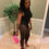 Thumbnail: Black Fishnet Bottom Jumpsuit