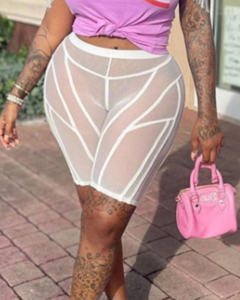 White Mesh Shorts